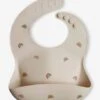 Bavoir Avec Récupérateur MUSHIE En Silicone Beige/arc En Ciel - Mushie