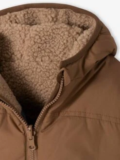 Blouson Réversible Bébé Avec Capuche Beige - Vertbaudet -Vertbaudet Soldes Magasin blouson reversible bebe avec capuche 5