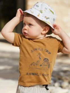 Bob Réversible Animaux Bébé Garçon Ivoire Imprimé - Vertbaudet -Vertbaudet Soldes Magasin bob reversible animaux bebe garcon 7