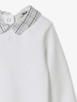 Body Bébé CYRILLUS Col Mac Milan - Coton Bio Blanc - Cyrillus -Vertbaudet Soldes Magasin body bebe cyrillus col mac milan coton bio 2
