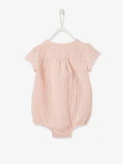 Body Bébé Personnalisable En Gaze De Coton Ouverture Naissance Rose - Vertbaudet -Vertbaudet Soldes Magasin body bebe personnalisable en gaze de coton ouverture naissance 2