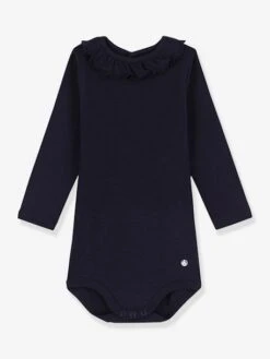 Body Manches Longues Bébé à Collerette - PETIT BATEAU Marine - Petit Bateau