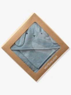 Cape De Bain + Gant En Gaze De Coton Bio*, Bleu - Vertbaudet -Vertbaudet Soldes Magasin cape de bain gant en gaze de coton bio 3