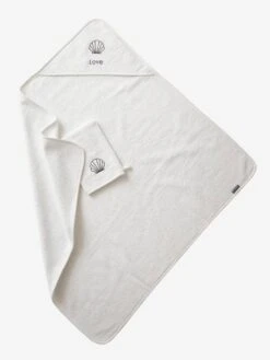 Cape De Bain Personnalisable + Gant De Toilette Rose Poudré - Vertbaudet -Vertbaudet Soldes Magasin cape de bain personnalisable gant de toilette 2