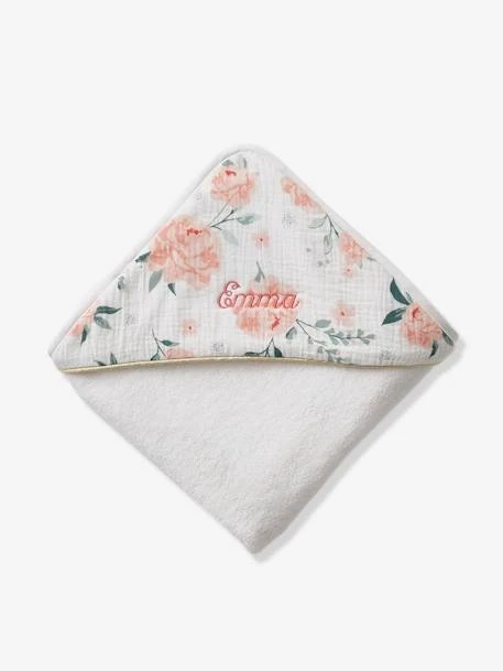 Cape De Bain Personnalisable Gaze De Coton EAU DE ROSE écru / Rose - Vertbaudet 6 Cape De Bain Personnalisable Gaze De Coton EAU DE ROSE écru / Rose - Vertbaudet – Image 6