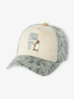 Casquette "jungle" Bébé Garçon Gris Chiné Imprimé - Vertbaudet