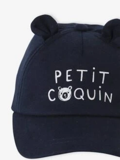 Casquette Ourson Bébé Garçon Marine - Vertbaudet -Vertbaudet Soldes Magasin casquette ourson bebe garcon 2