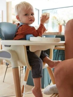 Chaise Haute évolutive 2 Hauteurs Vertbaudet High & Low Bleu - Vertbaudet -Vertbaudet Soldes Magasin chaise haute evolutive 2 hauteurs vertbaudet high low 3