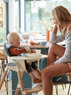 Chaise Haute évolutive 2 Hauteurs Vertbaudet High & Low Bleu - Vertbaudet -Vertbaudet Soldes Magasin chaise haute evolutive 2 hauteurs vertbaudet high low 4