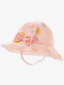 Chapeau Imprimé Bébé Fille Rose Pâle Imprimé - Vertbaudet
