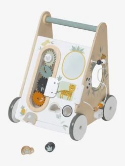 Chariot De Marche Avec Freins HANOÏ En Bois FSC® Multicolore - Vertbaudet