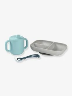 Coffret D’apprentissage 3 Pièces BEABA En Silicone Rose - Beaba -Vertbaudet Soldes Magasin coffret dapprentissage 3 pieces beaba en silicone 3