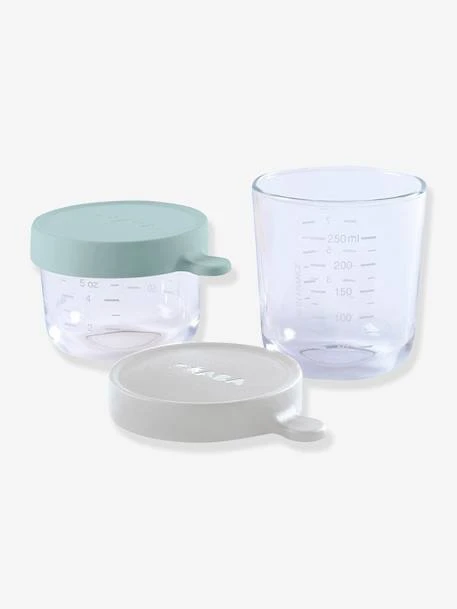 Coffret De 2 Pots De Conservation En Verre BEABA Airy Green/ Light Mist - Beaba 1 Coffret De 2 Pots De Conservation En Verre BEABA Airy Green/ Light Mist - Beaba