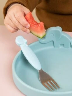 Coffret Repas 3 Pièces DONE BY DEER Peekaboo Deer Friends En Silicone Bleu - Done By Deer -Vertbaudet Soldes Magasin coffret repas 3 pieces done by deer peekaboo deer friends en silicone 3