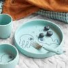 Coffret Repas 3 Pièces DONE BY DEER Sea Friends En Silicone Bleu - Done By Deer