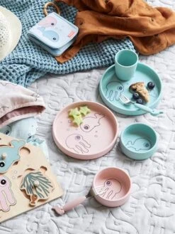 Coffret Repas 3 Pièces DONE BY DEER Sea Friends En Silicone Bleu - Done By Deer -Vertbaudet Soldes Magasin coffret repas 3 pieces done by deer sea friends en silicone 5