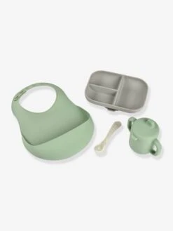 Coffret Repas Les Essentiels 4 Pièces BEABA En Silicone Vert Sauge - Beaba -Vertbaudet Soldes Magasin coffret repas les essentiels 4 pieces beaba en silicone 3