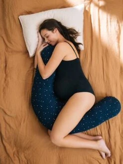 Coussin D'allaitement + Housse De Protection Bio Collection Bleu Foncé/étoiles - Vertbaudet
