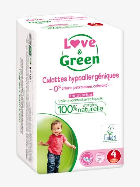 Culottes Hypoallergéniques T4 X 20 LOVE & GREEN Blanc - Love And Green 1 Culottes Hypoallergéniques T4 X 20 LOVE & GREEN Blanc - Love And Green