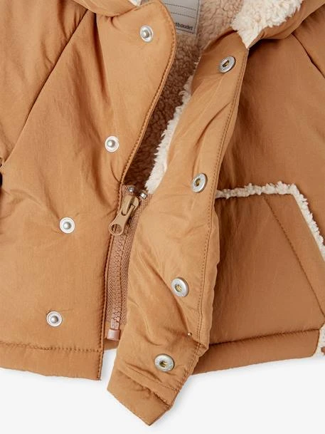 Doudoune Asymétrique Bébé à Capuche Caramel - Vertbaudet 5 Doudoune Asymétrique Bébé à Capuche Caramel - Vertbaudet – Image 5