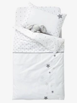 Drap-housse Bébé PLUIE D'ETOILES Blanc / étoiles - Vertbaudet -Vertbaudet Soldes Magasin drap housse bebe pluie detoiles 2