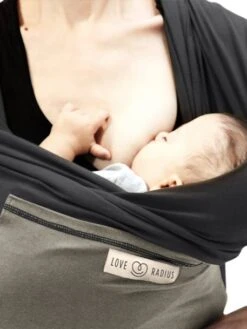 Echarpe De Portage L'originale LOVE RADIUS By JE PORTE MON BEBE Anthracite/olive - Love Radius JPMB -Vertbaudet Soldes Magasin echarpe de portage loriginale love radius by je porte mon bebe 3
