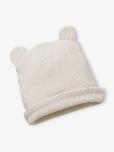 Ensemble Bonnet + Moufles + Chaussons Bébé Garçon En Maille Ajourée Beige Clair - Vertbaudet 2 Ensemble Bonnet + Moufles + Chaussons Bébé Garçon En Maille Ajourée Beige Clair - Vertbaudet – Image 2