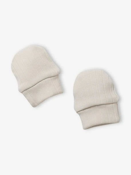 Ensemble Bonnet + Moufles + Chaussons Bébé Garçon En Maille Ajourée Beige Clair - Vertbaudet 3 Ensemble Bonnet + Moufles + Chaussons Bébé Garçon En Maille Ajourée Beige Clair - Vertbaudet – Image 3