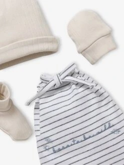 Ensemble Bonnet + Moufles + Chaussons Bébé Garçon En Maille Ajourée Beige Clair - Vertbaudet 11 Ensemble Bonnet + Moufles + Chaussons Bébé Garçon En Maille Ajourée Beige Clair - Vertbaudet -Vertbaudet Soldes Magasin ensemble bonnet moufles chaussons bebe garcon en maille ajouree 5
