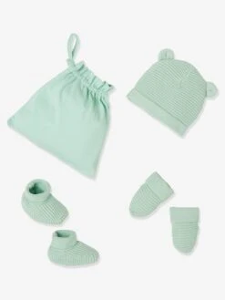 Ensemble Bonnet, Moufles Et Chaussons Bébé Naissance Et Son Sac Assorti Vert Sauge - Vertbaudet 8 Ensemble Bonnet, Moufles Et Chaussons Bébé Naissance Et Son Sac Assorti Vert Sauge - Vertbaudet -Vertbaudet Soldes Magasin ensemble bonnet moufles et chaussons bebe naissance et son sac assorti 3