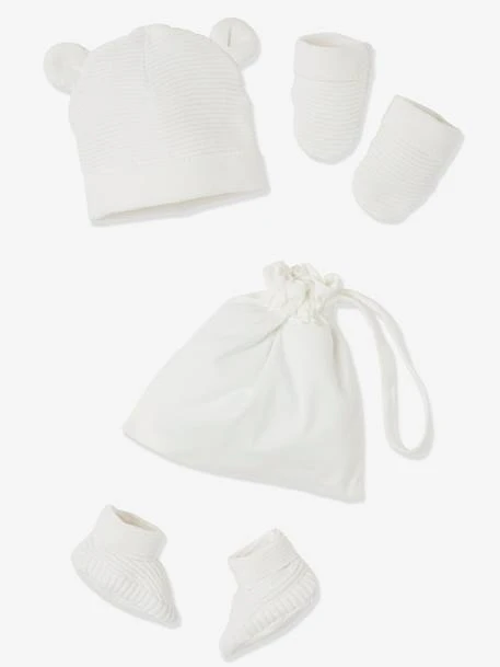 Ensemble Bonnet, Moufles Et Chaussons Bébé Naissance Et Son Sac Assorti Vert Sauge - Vertbaudet 1 Ensemble Bonnet, Moufles Et Chaussons Bébé Naissance Et Son Sac Assorti Vert Sauge - Vertbaudet