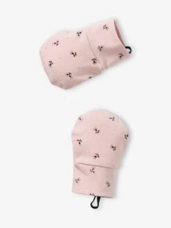 Ensemble Bonnet + Moufles + Foulard + Sac Bébé Fille En Maille Imprimée Personnalisable Bois De Rose - Vertbaudet -Vertbaudet Soldes Magasin ensemble bonnet moufles foulard sac bebe fille en maille imprimee personnalisable 3