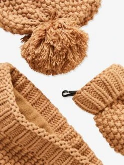 Ensemble Bonnet + Snood + Moufles Bébé Fille Havane - Vertbaudet 5 Ensemble Bonnet + Snood + Moufles Bébé Fille Havane - Vertbaudet -Vertbaudet Soldes Magasin ensemble bonnet snood moufles bebe fille 4
