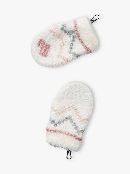 Ensemble En Maille Jacquard Bonnet + Snood + Moufles Bébé Fille écru - Vertbaudet 4 Ensemble En Maille Jacquard Bonnet + Snood + Moufles Bébé Fille écru - Vertbaudet – Image 4