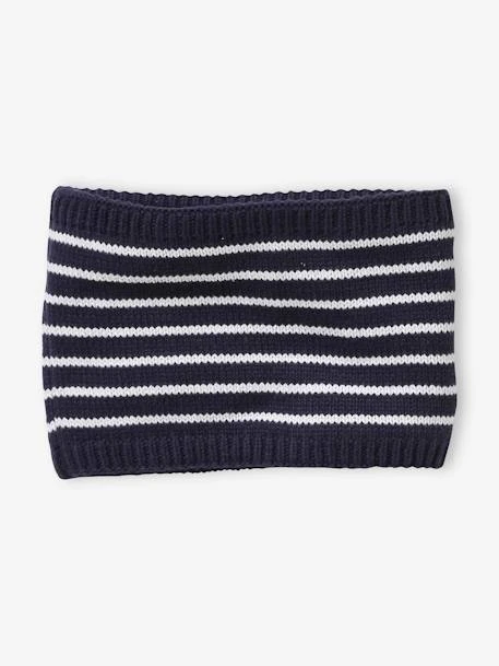 Ensemble Marin Bonnet + Snood + Moufles Bébé Garçon Lot Dark Bleu Indigo - Vertbaudet 3 Ensemble Marin Bonnet + Snood + Moufles Bébé Garçon Lot Dark Bleu Indigo - Vertbaudet – Image 3