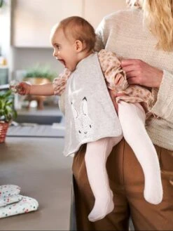 Grand Bavoir Enfant Gris Chiné - Vertbaudet -Vertbaudet Soldes Magasin grand bavoir enfant 4