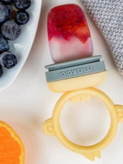 Grignoteur MINIKOIOI Baby Pulp En Silicone Tilleul/gris - Minikoioi -Vertbaudet Soldes Magasin grignoteur minikoioi baby pulp en silicone 2