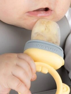 Grignoteur MINIKOIOI Baby Pulp En Silicone Tilleul/gris - Minikoioi -Vertbaudet Soldes Magasin grignoteur minikoioi baby pulp en silicone 3