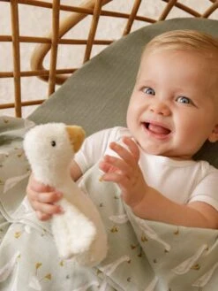 Hochet Couineur Little Goose - LITTLE DUTCH Blanc - Little Dutch -Vertbaudet Soldes Magasin hochet couineur little goose little dutch 3