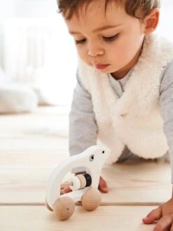 Hochet Ourson En Bois FSC® Blanc - Vertbaudet -Vertbaudet Soldes Magasin hochet ourson en bois fsc 2