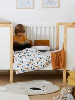 Housse De Couette Bébé MINI ZOO Blanc / Multicolore - Vertbaudet -Vertbaudet Soldes Magasin housse de couette bebe mini zoo 2