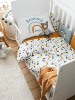 Housse De Couette Bébé MINI ZOO Blanc / Multicolore - Vertbaudet -Vertbaudet Soldes Magasin housse de couette bebe mini zoo 3