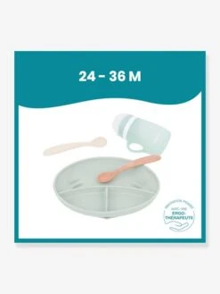 Kit Repas Silicone BABYMOOV Grow’Isy Vert/terracotta - Babymoov -Vertbaudet Soldes Magasin kit repas silicone babymoov growisy 3