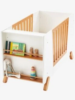 Lit Bébé Avec Barrière Amovible + Rangement Bibliothèque LIGNE PIROUETTE Blanc - Vertbaudet -Vertbaudet Soldes Magasin lit bebe avec barriere amovible rangement bibliotheque ligne pirouette 3