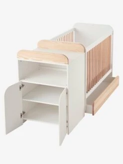 Lit Combiné évolutif Avec Rangements Et Table à Langer LIGNE ECLIPSE Blanc / Bois - Vertbaudet -Vertbaudet Soldes Magasin lit combine evolutif avec rangements et table a langer ligne eclipse 2