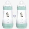 Lot De 2 Biberons 260 Ml MAM Easy Start Anti-colique Nature Guardian Nature Aqua - Mam