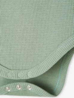 Lot De 2 Bodies Manches Longues Bébé Maille Nid D'abeille Lot Vert Tilleul Foncé - Vertbaudet -Vertbaudet Soldes Magasin lot de 2 bodies manches longues bebe maille nid dabeille 5