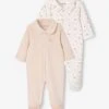Lot De 2 Dors-bien Bébé Fille En Velours Lot Nude - Vertbaudet