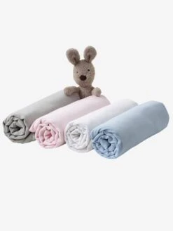 Lot De 2 Draps-housses Bébé En Jersey Uni Blanc Blanc - Vertbaudet -Vertbaudet Soldes Magasin lot de 2 draps housses bebe en jersey uni blanc 2