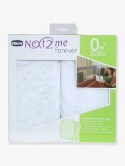 Lot De 2 Draps-housses Pour Berceau évolutif CHICCO Next2Me Forever Blanc Imprimé - Chicco
